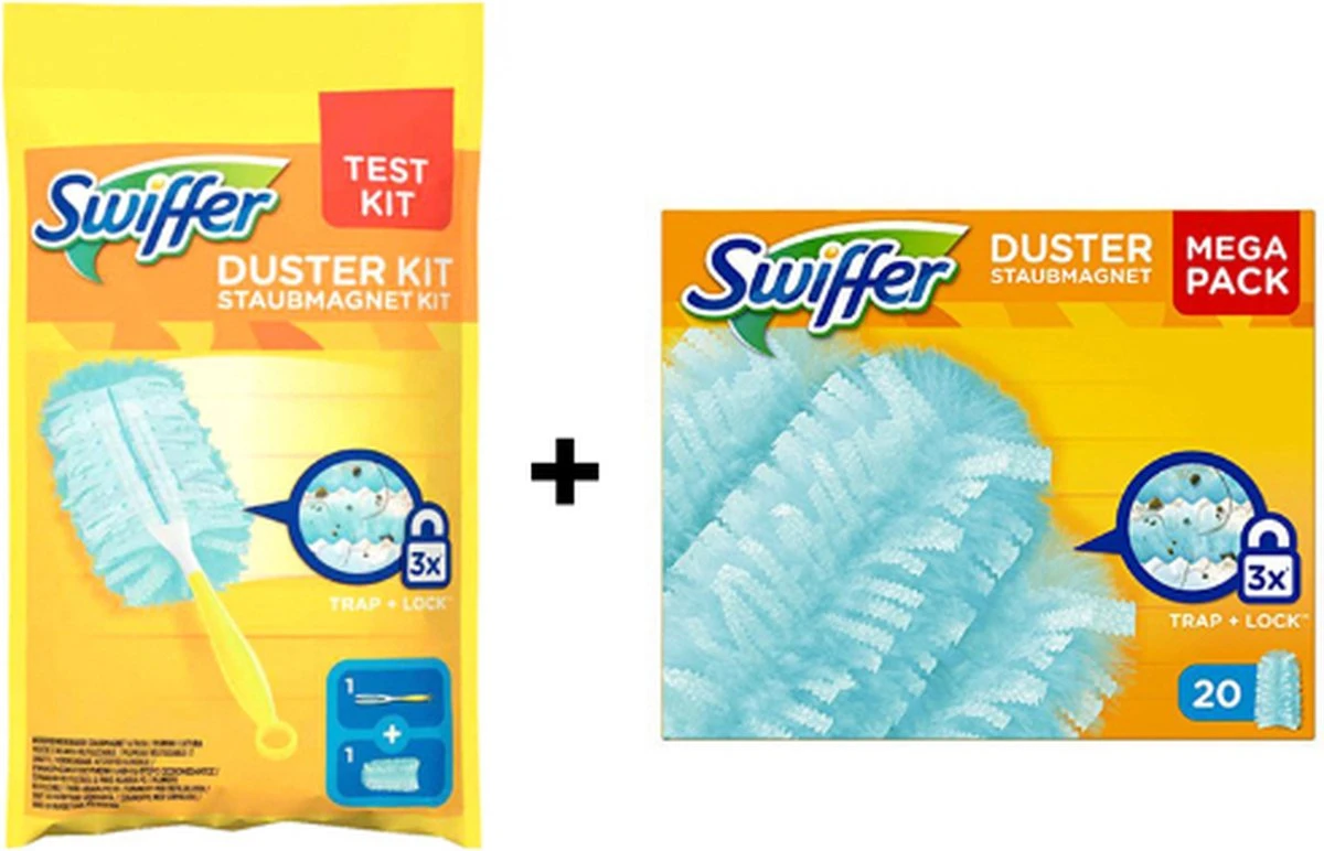 Swiffer Duster – Starters Kit – Swiffer Duster Handvat – Navullingen 20 Stuks – Swiffer Duster Navullingen Inclusief Een Swiffer Duster Handvat – Stofmagneet – Stofdoekjes 1 Swiffer Duster – Starters Kit – Swiffer Duster Handvat – Navullingen 20 Stuks – Swiffer Duster Navullingen Inclusief Een Swiffer Duster Handvat – Stofmagneet – Stofdoekjes
