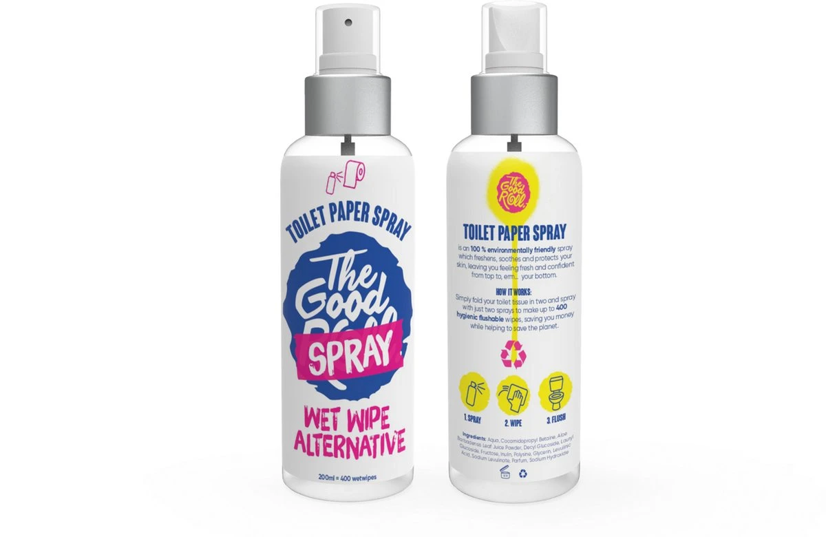 Your Booty Buddy - The Good Roll Toiletpapier Spray 200ml | SPRAY - WIPE - FLUSH 1 Your Booty Buddy - The Good Roll Toiletpapier Spray 200ml | SPRAY - WIPE - FLUSH