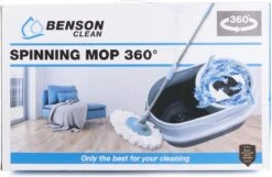 BensonClean Spin Mop - Inclusief Emmer -Huishoudelijke Benodigdheden 1200x782