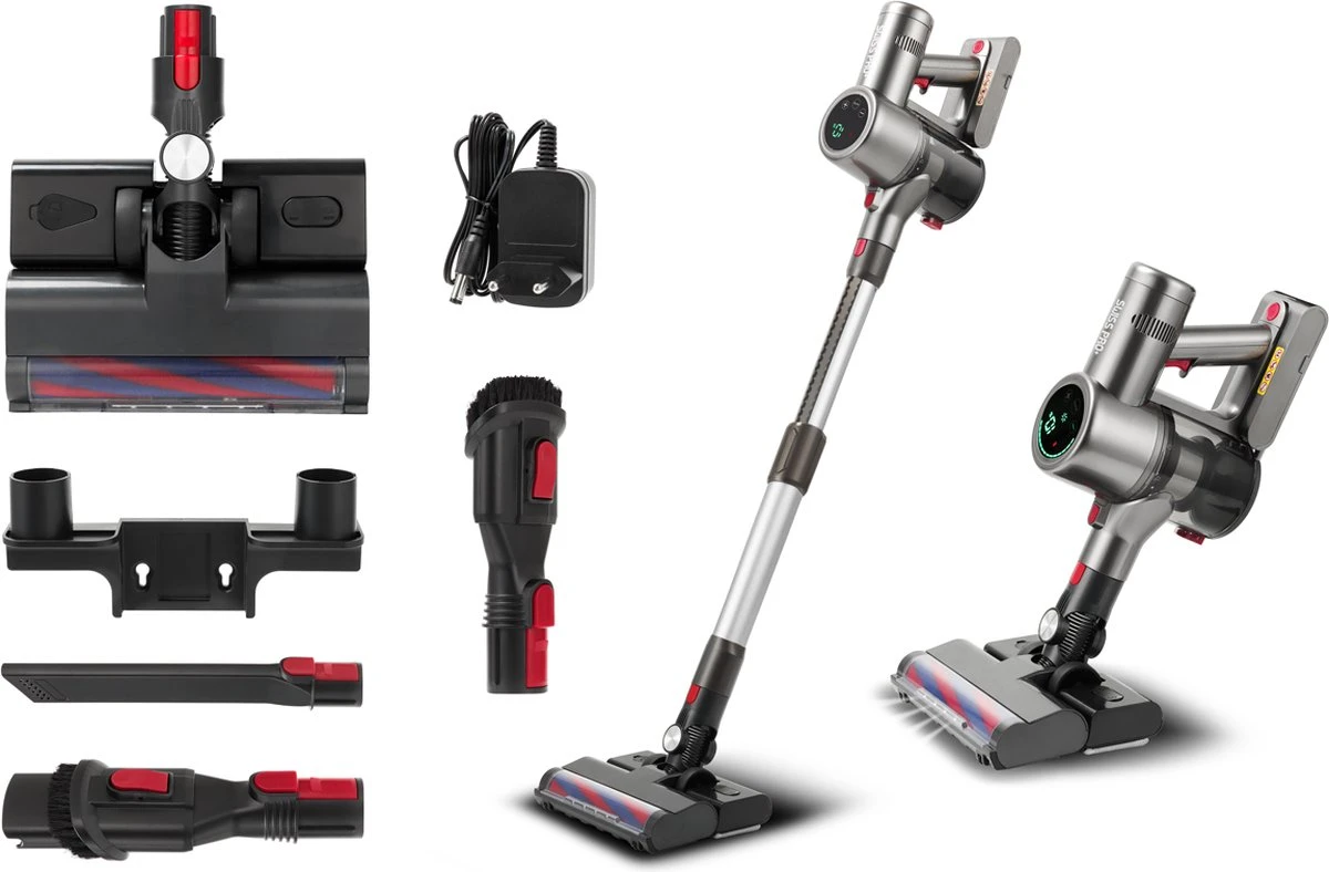 Swiss Pro+ Steelstofzuiger Met Dweil Functie - Afkoppelbare Dweil Functie - LED Display Touchscreen - 22KPA - 5 In 1 - Kruimeldief - Lange Batterijduur 2 Swiss Pro+ Steelstofzuiger Met Dweil Functie - Afkoppelbare Dweil Functie - LED Display Touchscreen - 22KPA - 5 In 1 - Kruimeldief - Lange Batterijduur - Afbeelding 2