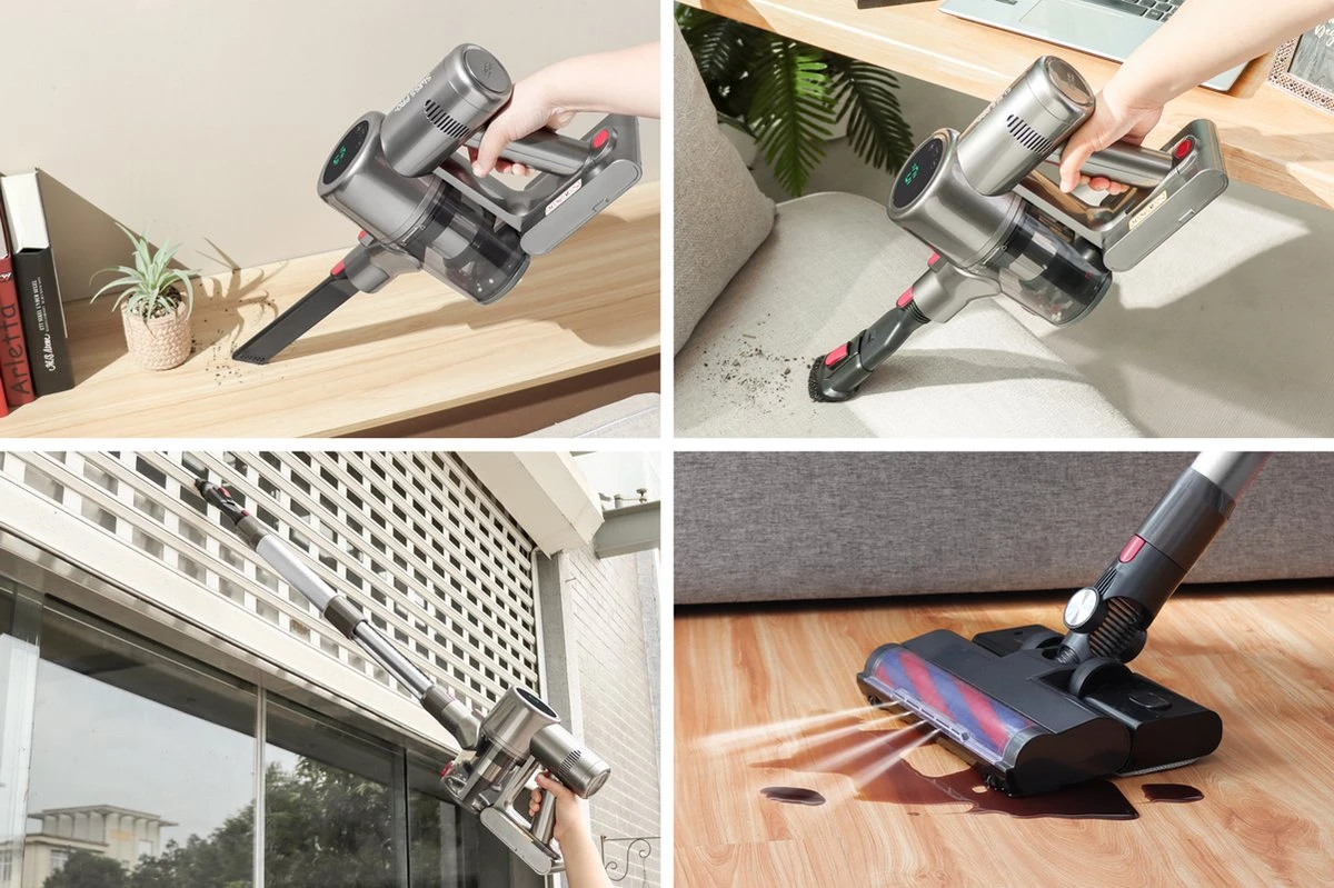 Swiss Pro+ Steelstofzuiger Met Dweil Functie - Afkoppelbare Dweil Functie - LED Display Touchscreen - 22KPA - 5 In 1 - Kruimeldief - Lange Batterijduur 8 Swiss Pro+ Steelstofzuiger Met Dweil Functie - Afkoppelbare Dweil Functie - LED Display Touchscreen - 22KPA - 5 In 1 - Kruimeldief - Lange Batterijduur - Afbeelding 8