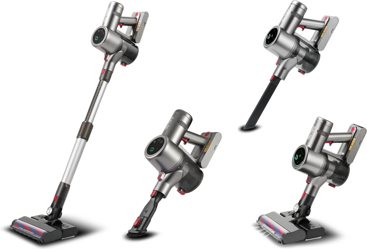 Swiss Pro+ Steelstofzuiger Met Dweil Functie - Afkoppelbare Dweil Functie - LED Display Touchscreen - 22KPA - 5 In 1 - Kruimeldief - Lange Batterijduur 1 Swiss Pro+ Steelstofzuiger Met Dweil Functie - Afkoppelbare Dweil Functie - LED Display Touchscreen - 22KPA - 5 In 1 - Kruimeldief - Lange Batterijduur