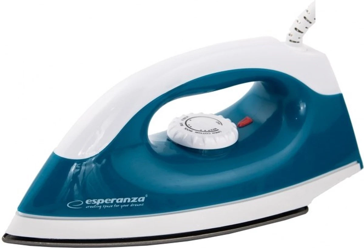 Esperanza TRAVEL IRON SMOOTHER Droogstrijken Antikleefstrijkzool 1200 W Blauw, Wit 1 Esperanza TRAVEL IRON SMOOTHER Droogstrijken Antikleefstrijkzool 1200 W Blauw, Wit