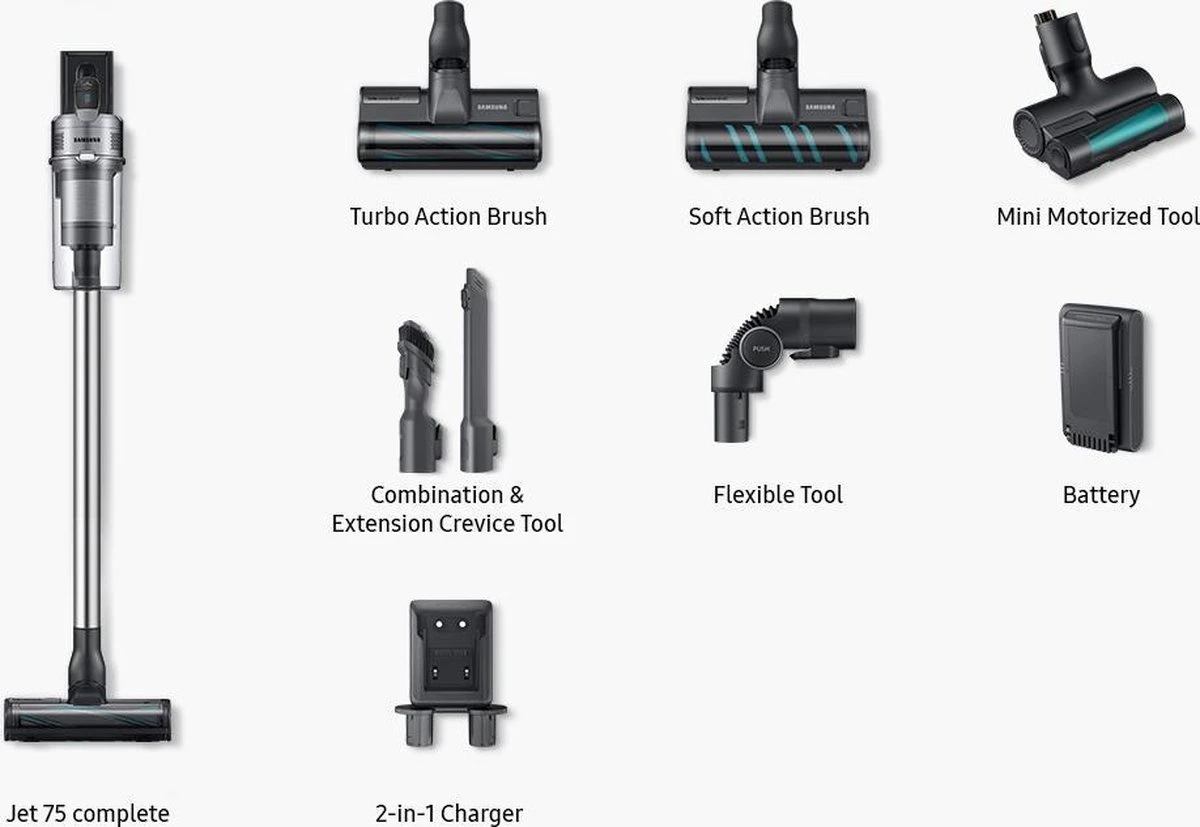 Samsung VS20T7536T5/EN Jet 75 Complete - Steelstofzuiger 12 Samsung VS20T7536T5/EN Jet 75 Complete - Steelstofzuiger - Afbeelding 12