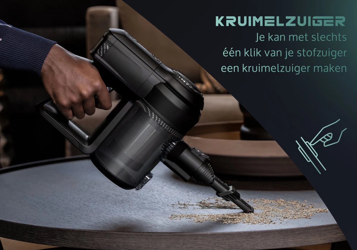 JAP Cyclone C3 - 4in1 Steelstofzuiger - Met Dweilfunctie - Anti-allergie - Snoerloos - Stofzuiger Zonder Zak - Verwisselbare Accu 7 JAP Cyclone C3 - 4in1 Steelstofzuiger - Met Dweilfunctie - Anti-allergie - Snoerloos - Stofzuiger Zonder Zak - Verwisselbare Accu - Afbeelding 7