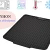 HOMYHON Afdruipmat -Afdruipmat Siliconen -Pannenonderzetter- Antislip -Hittebestendig - Aanrecht Mat -Siliconen Mat - 40 X 46 Cm - Zwart