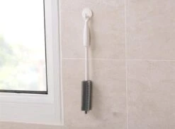 Merkloos Flessenborstel - Siliconen - Schoonmaak - Baby - Bidon - Dopper - Flessen - Reiniger - Wit - Grijs - Glazen - Borstel -Huishoudelijke Benodigdheden 1200x891 2