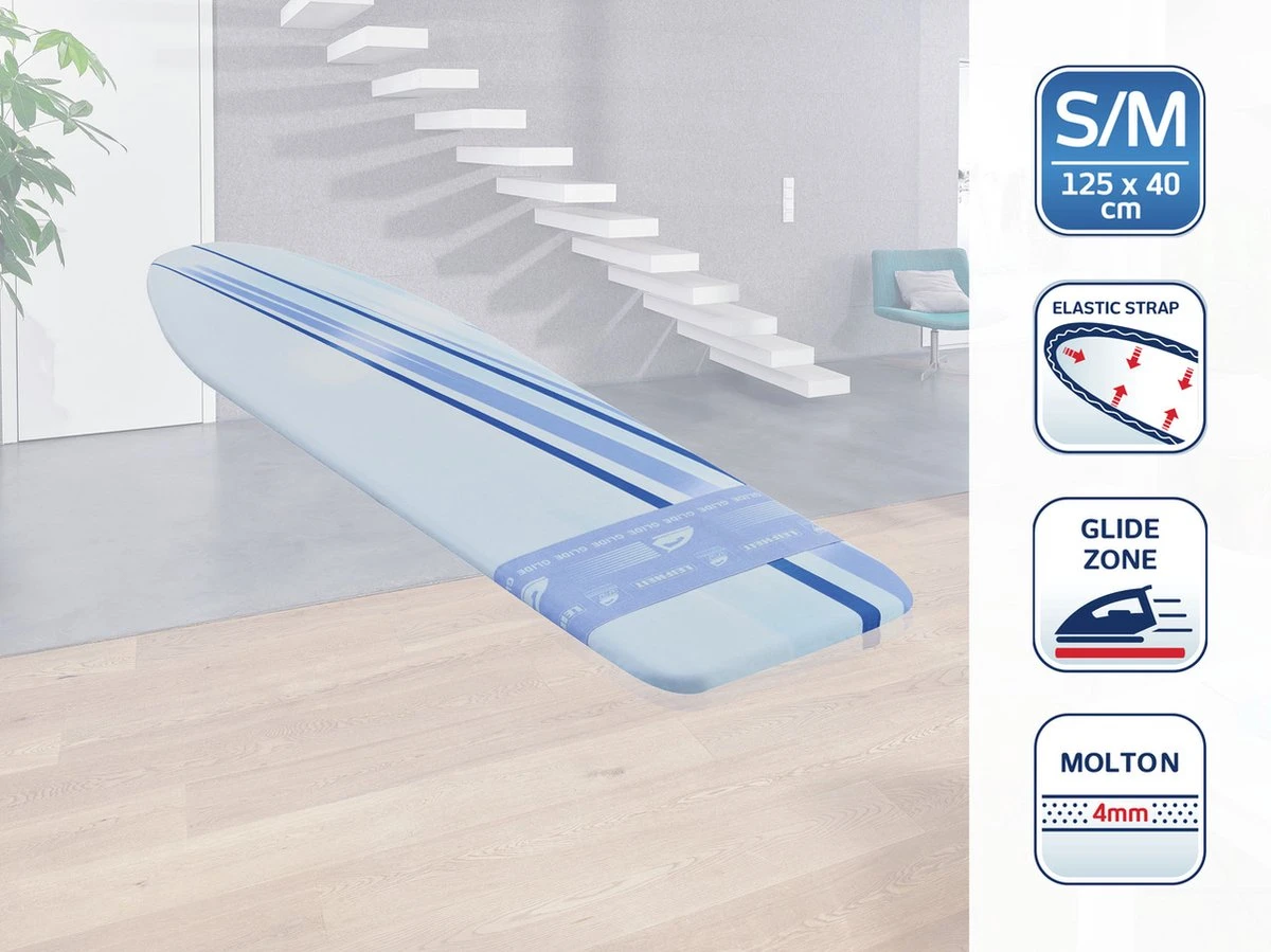 Leifheit Strijkplankovertrek Thermo Reflect Glide & Park S-M - Air Board - Blauw - Max. Tot 125 X 40 Cm 4 Leifheit Strijkplankovertrek Thermo Reflect Glide & Park S-M - Air Board - Blauw - Max. Tot 125 X 40 Cm - Afbeelding 4
