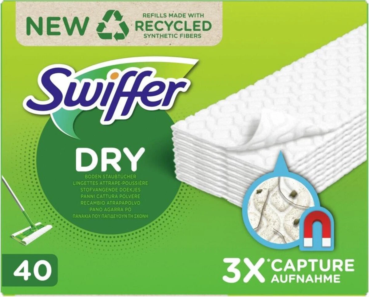 Swiffer Vloerreiniger Droge Vloerdoekjes Navullingen - 3 X 80 Stuks 1 Swiffer Vloerreiniger Droge Vloerdoekjes Navullingen - 3 X 80 Stuks