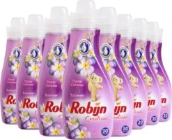 Robijn Creations Paarse Orchidee & Bosbessen Wasverzachter - 8 X 30 Wasbeurten - Voordeelverpakking -Huishoudelijke Benodigdheden 1200x970