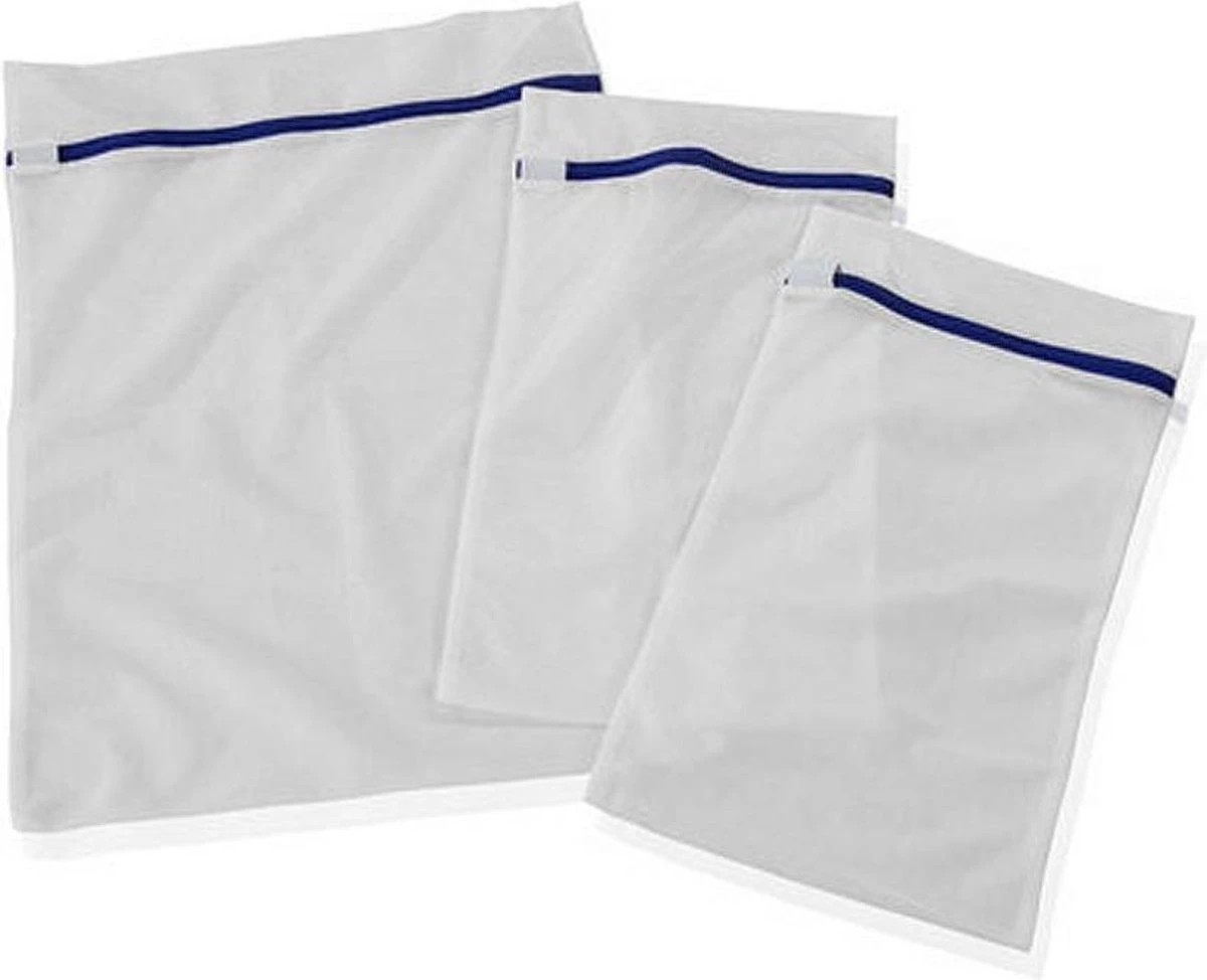 Leifheit Waszakken Set Van 3 - Wit/Blauw 1 Leifheit Waszakken Set Van 3 - Wit/Blauw