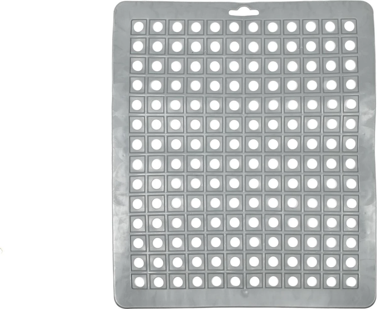 Merkloos Gootsteenmat PVC Vierkant Grijs 28 Cm 1 Merkloos Gootsteenmat PVC Vierkant Grijs 28 Cm