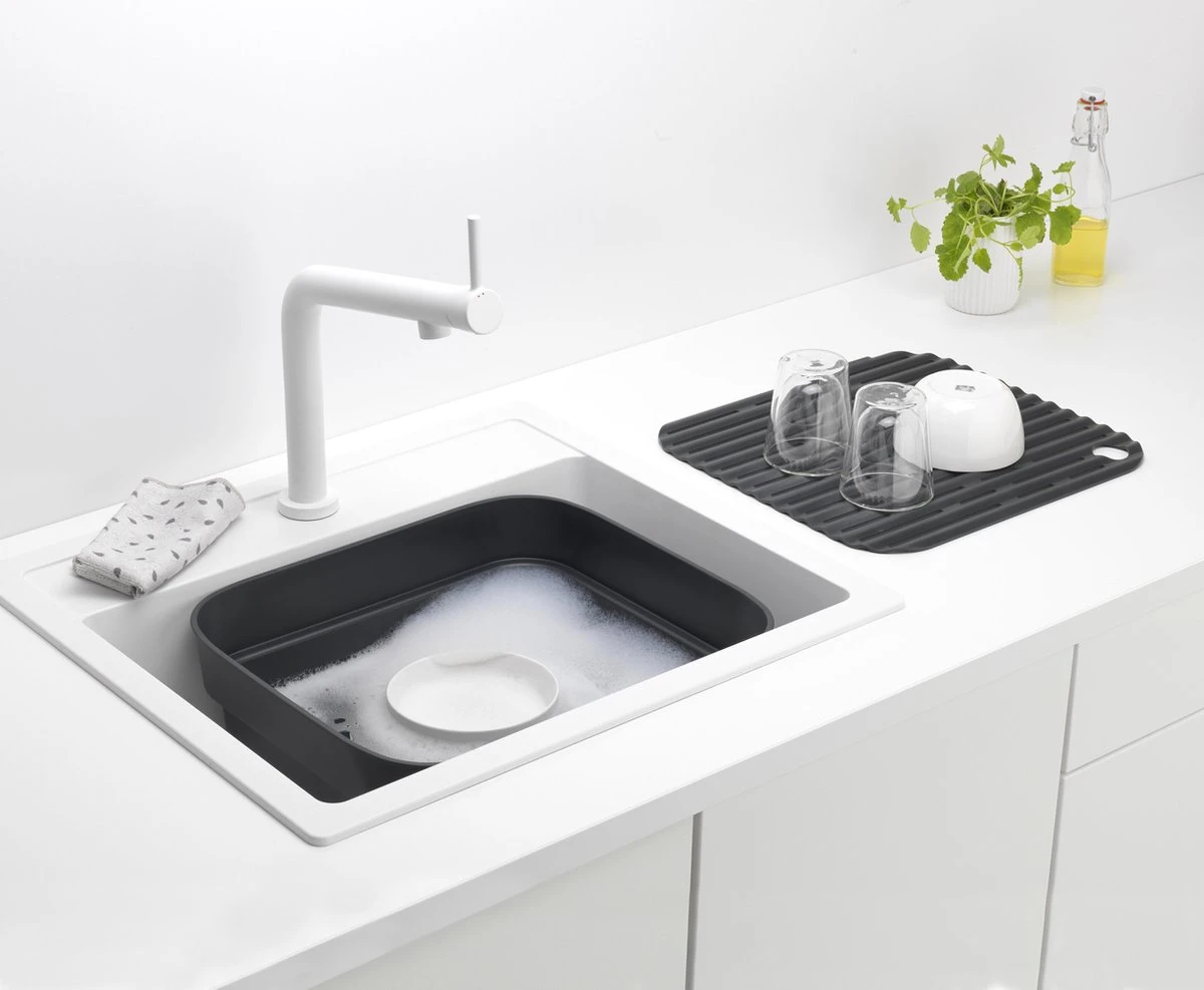Brabantia SinkSide Afwasbak Vierkant - Met Afdruipschaal - Dark Grey 2 Brabantia SinkSide Afwasbak Vierkant - Met Afdruipschaal - Dark Grey - Afbeelding 2
