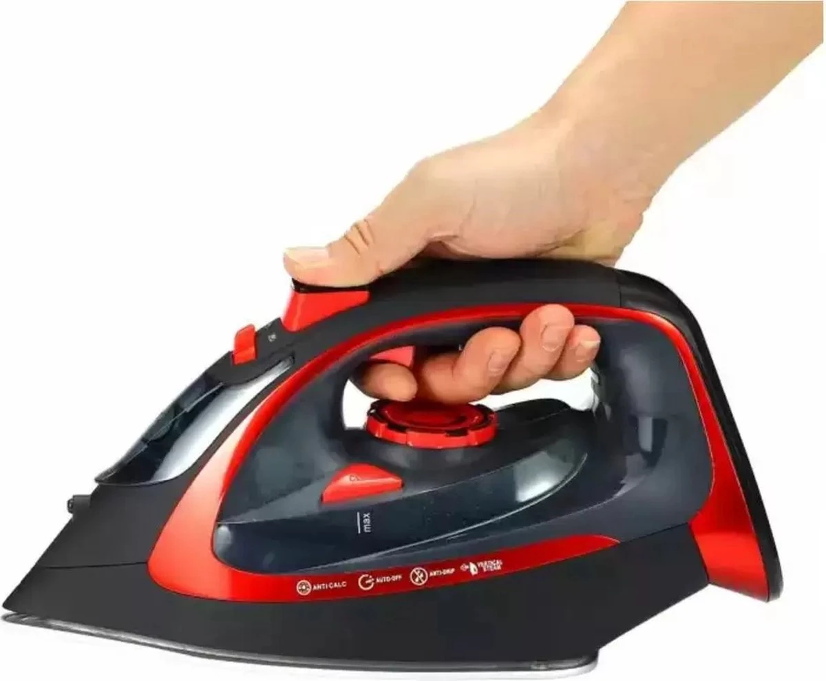 Royalty Line Draadloos Strijkijzer - Krachtig Snoerloos Strijken - Snoerloze Stoomstrijkijzer - Droogstrijkijzer - 2400W - Strijkijzer Met Stoomgenerator - 450ML Watercapaciteit - Rood 3 Royalty Line Draadloos Strijkijzer - Krachtig Snoerloos Strijken - Snoerloze Stoomstrijkijzer - Droogstrijkijzer - 2400W - Strijkijzer Met Stoomgenerator - 450ML Watercapaciteit - Rood - Afbeelding 3