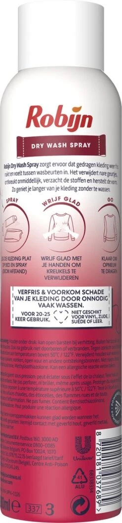 Robijn Pink Sensation Dry Wash Spray - 2 X 200 Ml - Voordeelverpakking -Huishoudelijke Benodigdheden 282x1200 3