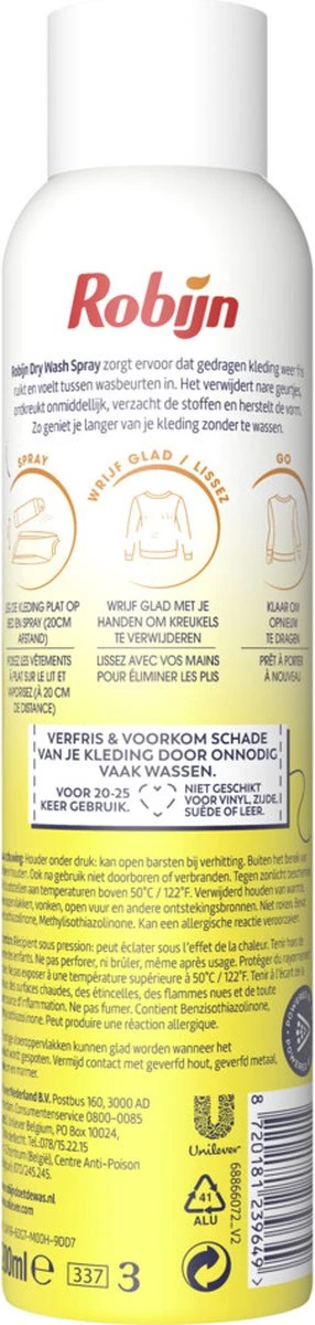 Robijn Zwitsal Dry Wash Spray - 6 X 200 Ml - Voordeelverpakking 2 Robijn Zwitsal Dry Wash Spray - 6 X 200 Ml - Voordeelverpakking - Afbeelding 2