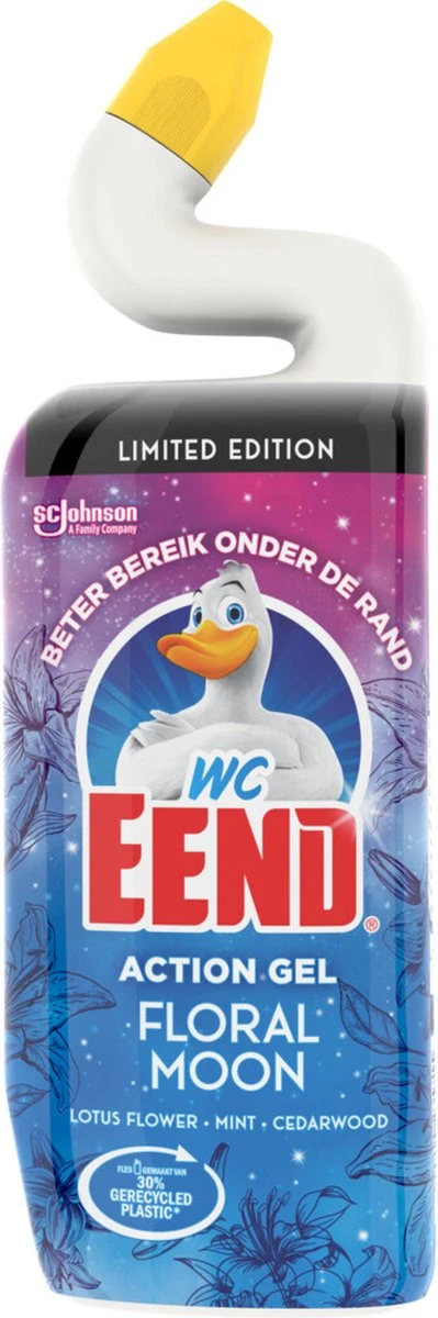 WC Eend Toiletreiniger Action Gel Floral Moon - 6x 750 Ml - Voordeelverpakking 2 WC Eend Toiletreiniger Action Gel Floral Moon - 6x 750 Ml - Voordeelverpakking - Afbeelding 2