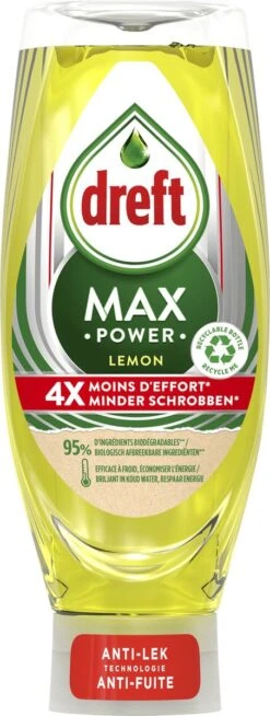 Dreft MaxPower - Lemon - Vloeibaar Afwasmiddel - Voordeelverpakking 8 X 640 Ml -Huishoudelijke Benodigdheden 453x1200