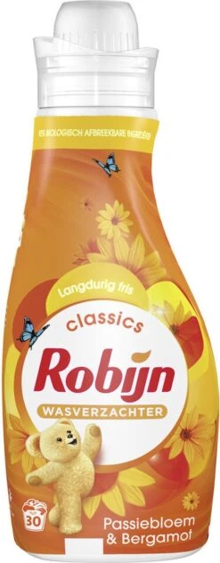 Robijn Classics Passiebloem & Bergamot Wasverzachter - 8 X 30 Wasbeurten - Voordeelverpakking -Huishoudelijke Benodigdheden 469x1200