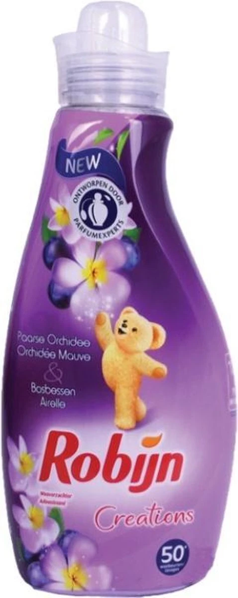 Robijn Creations Wasverzachter VOORDEELVERPAKKING 6X 1,25L. 300 Wasbeurten "Paarse Orchidee & Bosbessen" 2 Robijn Creations Wasverzachter VOORDEELVERPAKKING 6X 1,25L. 300 Wasbeurten "Paarse Orchidee & Bosbessen" - Afbeelding 2