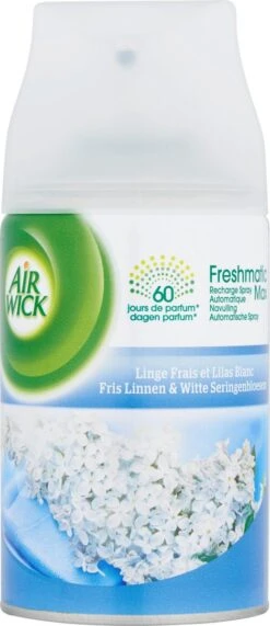 AIRWICK Freshmatic Automatische Spray Refill Frisse Linnen & Witte Bloemen Krimp - (3x250ml) 6 AIRWICK Freshmatic Automatische Spray Refill Frisse Linnen & Witte Bloemen Krimp - (3x250ml) -Huishoudelijke Benodigdheden 519x1200 5