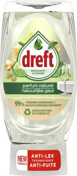 Dreft Natuurlijke Geur - Afwasmiddel - Bergamot & Gember - Ondersteboven Fles - Voordeelverpakking 8 X 370 Ml -Huishoudelijke Benodigdheden 526x1200 1