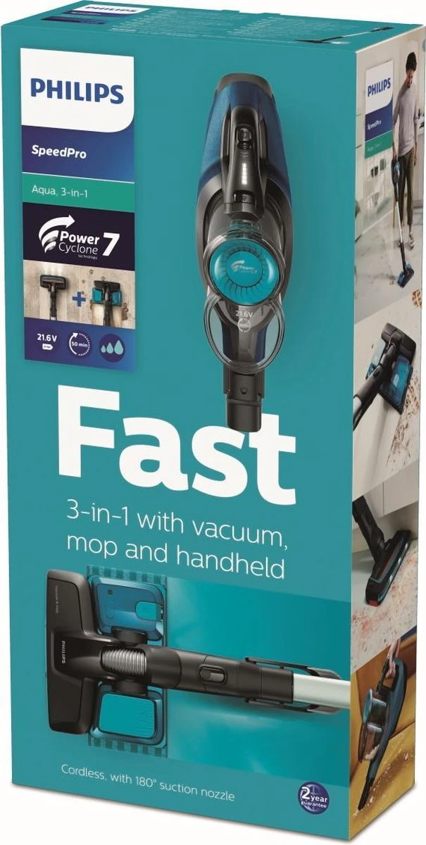 Philips SpeedPro Aqua FC6728/01- Steelstofzuiger - Met Dweilfunctie 9 Philips SpeedPro Aqua FC6728/01- Steelstofzuiger - Met Dweilfunctie - Afbeelding 9