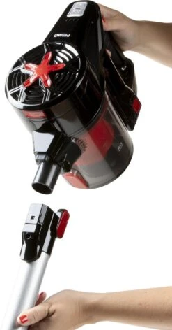 PRIMO PR504SV Stofzuiger Zonder Zak - 3-in-1 Steelstofzuiger Draadloos - Kruimelzuiger - HEPA Filter - Zwart/Rood -Huishoudelijke Benodigdheden 628x1200