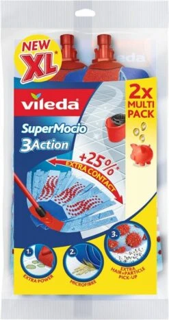 Vileda Vervanging SuperMocio 3 Action - Navulling Voor De Vileda SuperMocio - 2 Stuks -Huishoudelijke Benodigdheden 635x1200