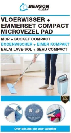 Benson Vloerwisser + Emmerset Compact + Microvezel Pad | Dweil -Huishoudelijke Benodigdheden 639x1200 1