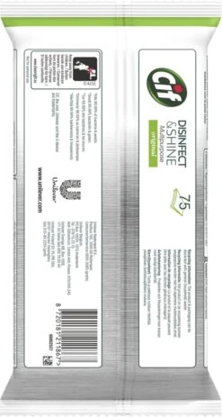 Cif Disinfect & Shine Wipes Doden 99,99% Van De Bacteriën Original Desinfecterende Schoonmaakdoekjes, Van 100% Biologisch Afbreekbaar Textiel 5 X 75 Doekjes 15 Cif Disinfect & Shine Wipes Doden 99,99% Van De Bacteriën Original Desinfecterende Schoonmaakdoekjes, Van 100% Biologisch Afbreekbaar Textiel 5 X 75 Doekjes -Huishoudelijke Benodigdheden 640x1200