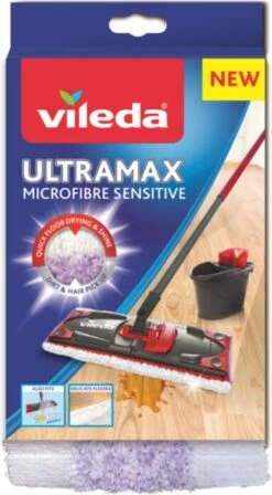 Vileda UltraMax Sensitive - Vervanging - Voor Parket En Delicate Vloeren -Huishoudelijke Benodigdheden 661x1200