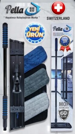 Pella - Vloerwisser - Mopset - 60cm - Incl. 3 Microvezel Doeken - Kwalitatief Zéér Hoogwaardig - Gemaakt Van Duurzaam Materiaal 4 Pella - Vloerwisser - Mopset - 60cm - Incl. 3 Microvezel Doeken - Kwalitatief Zéér Hoogwaardig - Gemaakt Van Duurzaam Materiaal -Huishoudelijke Benodigdheden 675x1200
