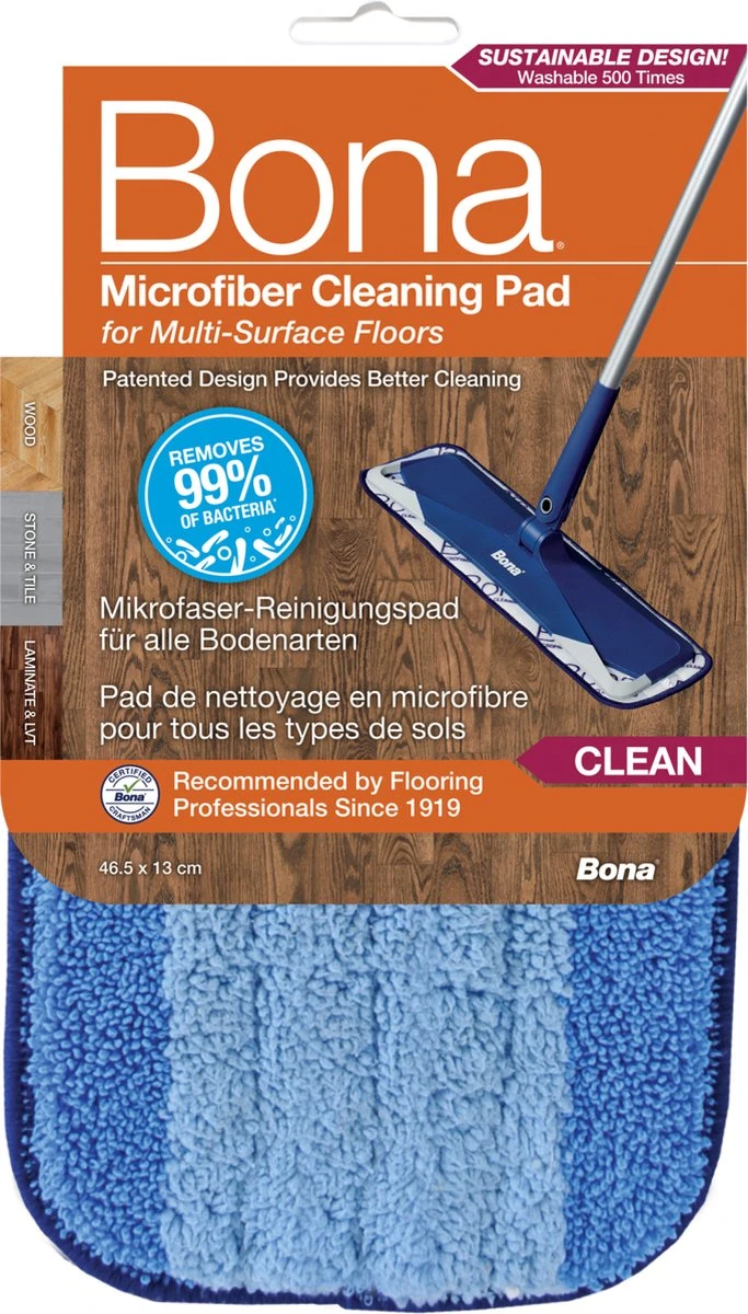 Bona Microfiber Cleaning Pad - Microvezel Reinigingspad - Vervangingsdoek - 42 CM - 500 X Wasbaar - 1 Stuk 1 Bona Microfiber Cleaning Pad - Microvezel Reinigingspad - Vervangingsdoek - 42 CM - 500 X Wasbaar - 1 Stuk