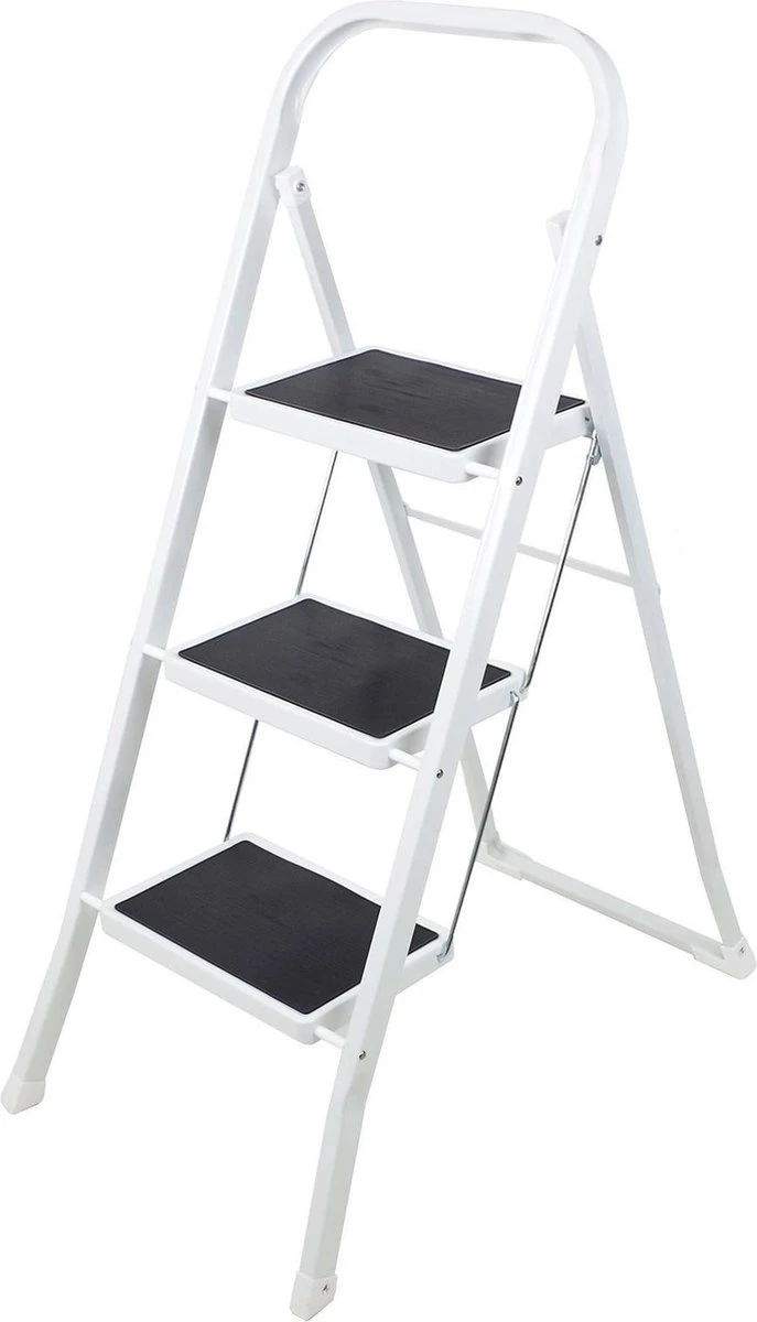 Basic Huishoudtrap 3 Treden - Anti-slip - Max. 150 KG - Anti-Slip Poten 2 Basic Huishoudtrap 3 Treden - Anti-slip - Max. 150 KG - Anti-Slip Poten - Afbeelding 2