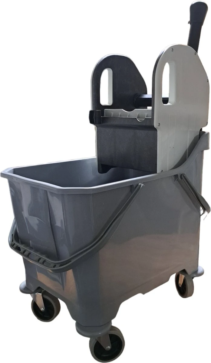 Mopwagen Enkel 25L Inclusief Wringpers Kunststof 1 Mopwagen Enkel 25L Inclusief Wringpers Kunststof