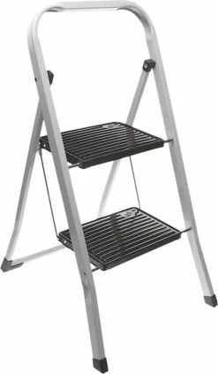 Excellent Houseware Inklapbare Keukentrap - 2 Treden - Tot 150kg - Metaal -Huishoudelijke Benodigdheden 700x1200