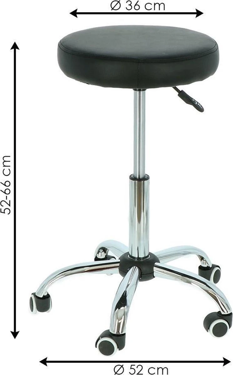 Alora Tabouret Op Wielen - Zadelkruk - Zwart - Kruk – Kapperskruk - Draaikruk - Werkkruk - Verstelbaar 5 Alora Tabouret Op Wielen - Zadelkruk - Zwart - Kruk – Kapperskruk - Draaikruk - Werkkruk - Verstelbaar - Afbeelding 5
