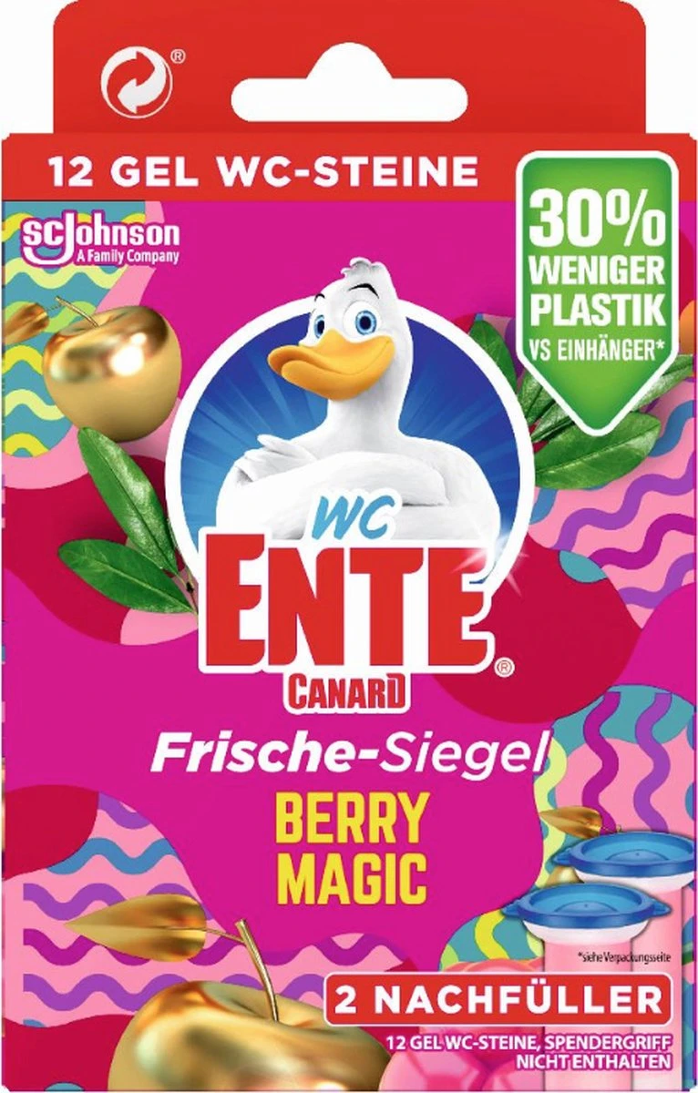 WC-Eend | WC-Ente | WC-Canard | Toilet Duck Fresh Disc Berry Magic | Navulverpakking | 2 Navullingen Met 12 Gel Blokjes | Voordeelverpakking 1 WC-Eend | WC-Ente | WC-Canard | Toilet Duck Fresh Disc Berry Magic | Navulverpakking | 2 Navullingen Met 12 Gel Blokjes | Voordeelverpakking