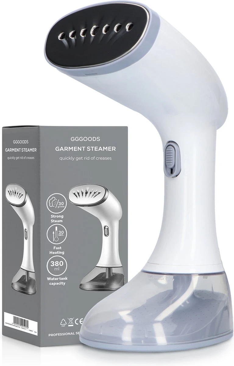 GGGOODS Kledingstomer - Steamer - ZEER KRACHTIG - 1640 Watt - Handstomer - Stoomreiniger - 350ml Tank 1 GGGOODS Kledingstomer - Steamer - ZEER KRACHTIG - 1640 Watt - Handstomer - Stoomreiniger - 350ml Tank
