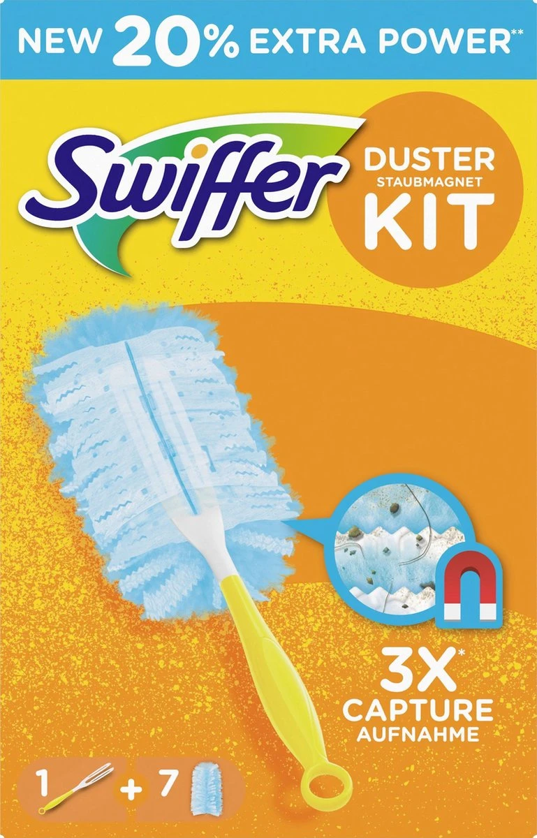 Swiffer Duster Kit - 1 Handvat & 7 Navul Stofdoekjes 1 Swiffer Duster Kit - 1 Handvat & 7 Navul Stofdoekjes