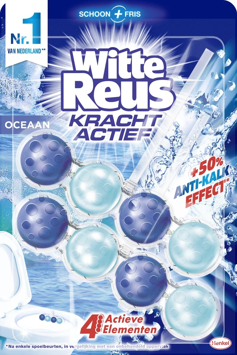 Witte Reus Kracht Actief Toiletblok - Oceaan - WC Blokjes Voordeelverpakking - 20 Stuks 2 Witte Reus Kracht Actief Toiletblok - Oceaan - WC Blokjes Voordeelverpakking - 20 Stuks - Afbeelding 2