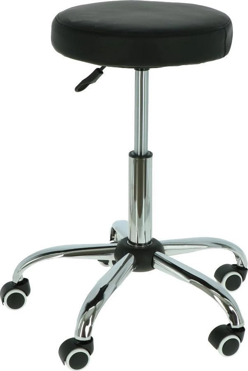 Alora Tabouret Op Wielen - Zadelkruk - Zwart - Kruk – Kapperskruk - Draaikruk - Werkkruk - Verstelbaar 1 Alora Tabouret Op Wielen - Zadelkruk - Zwart - Kruk – Kapperskruk - Draaikruk - Werkkruk - Verstelbaar