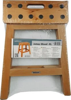 PUHLMANN - Inklapbare Kruk, JAMES, Hout, 41 Cm Hoog, Max 150 Kilo -Huishoudelijke Benodigdheden 847x1200