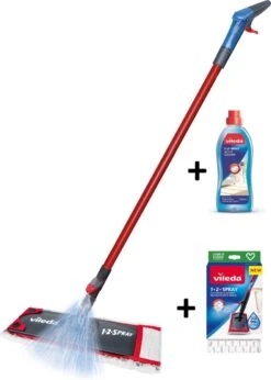 Vileda 1.2. Spray Vloerwisser + Vervanging + Gebruiksklaar Reinigingsmiddel