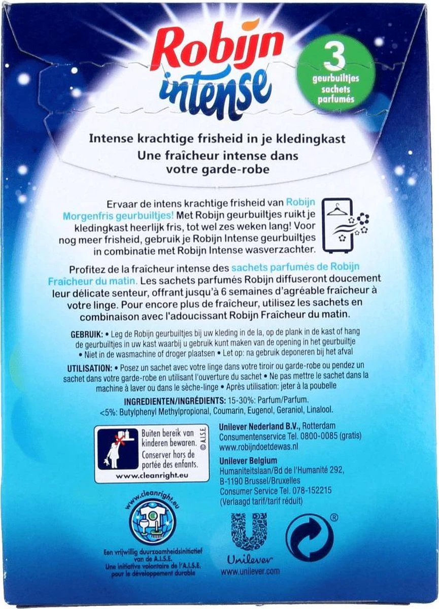 Robijn Geurbuiltje Intense 3 STUKS - Geur- Geurbuiltjes- Geurzakjes Voor In De Kledingkast 2 Robijn Geurbuiltje Intense 3 STUKS - Geur- Geurbuiltjes- Geurzakjes Voor In De Kledingkast - Afbeelding 2