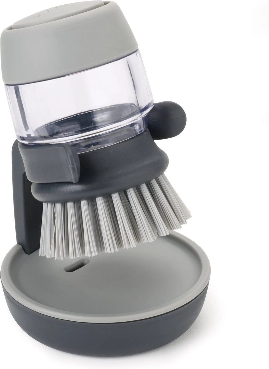 Joseph Joseph Afwasborstel Palm Scrub - Incl Houder - Grijs 1 Joseph Joseph Afwasborstel Palm Scrub - Incl Houder - Grijs