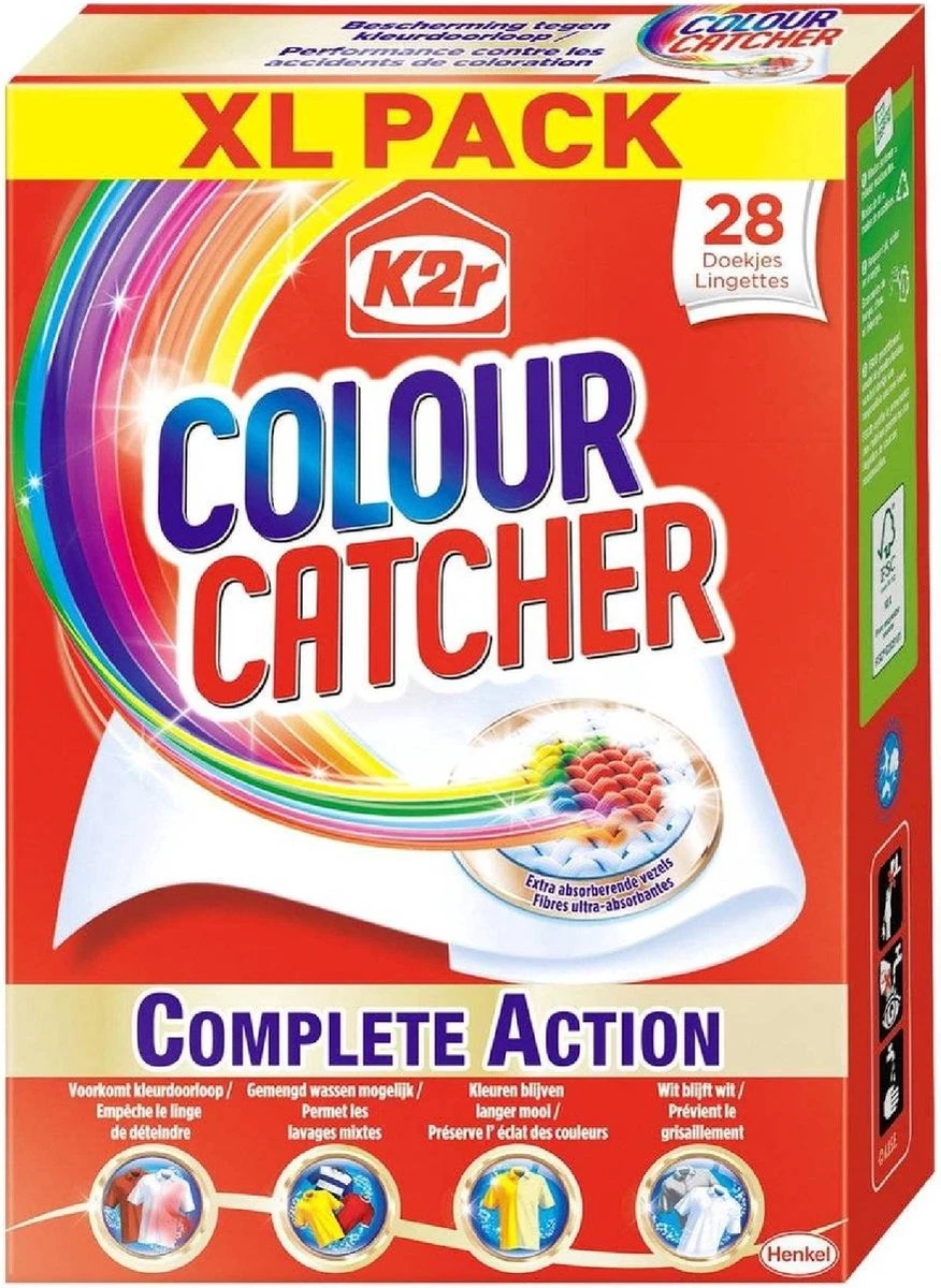 Wasmiddel - K2r Colour Catcher Anti-kleurdoorloop Doekjes 56 Stuks 3 Wasmiddel - K2r Colour Catcher Anti-kleurdoorloop Doekjes 56 Stuks - Afbeelding 3