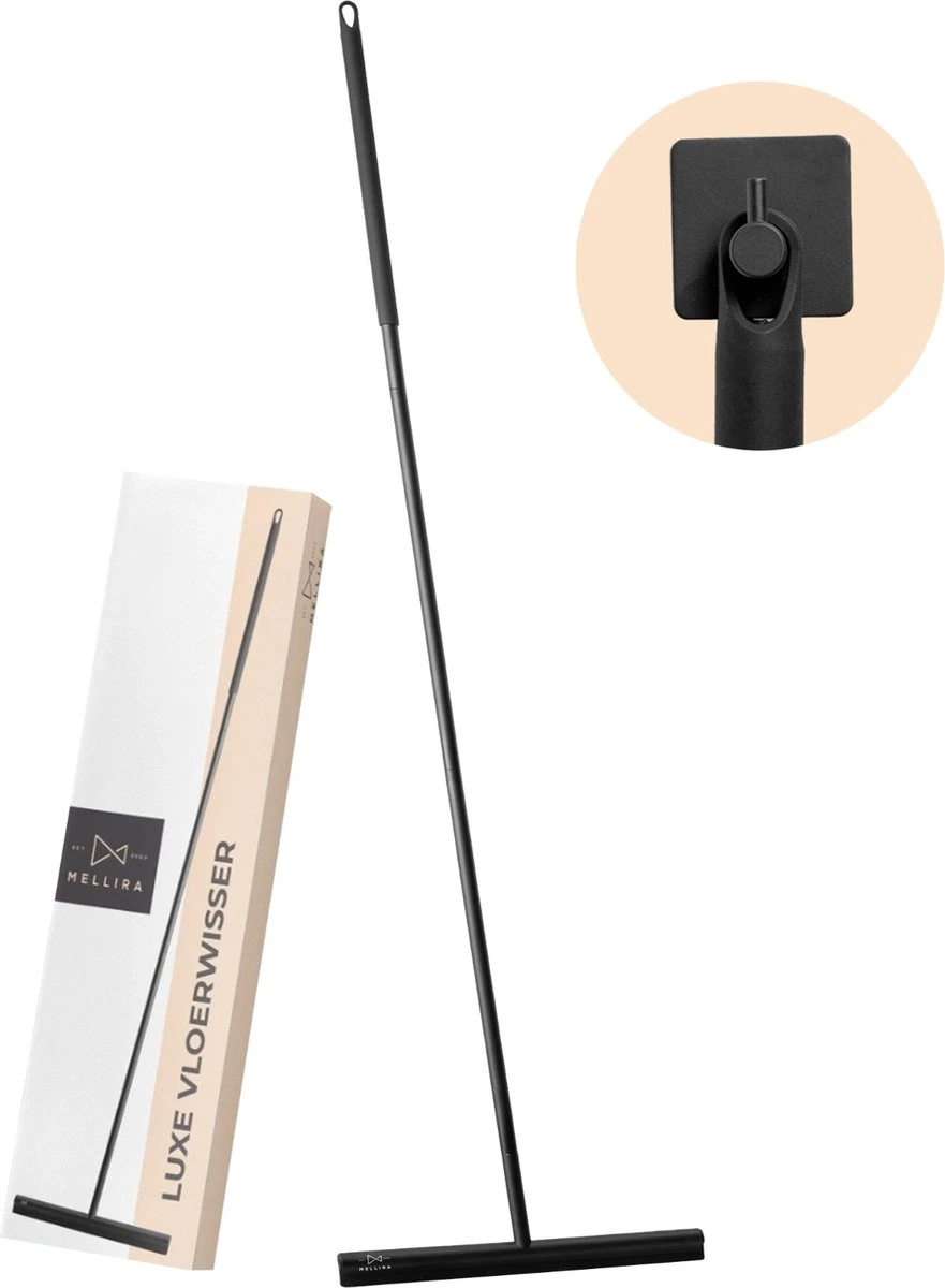 Mellira - Vloerwisser - Vloertrekker Met Steel - Watertrekker Voor Douche - Douchewisser Badkamer - Inclusief Ophanghaak - RVS - Zwart (kerstcadeau Met Verpakking) 1 Mellira - Vloerwisser - Vloertrekker Met Steel - Watertrekker Voor Douche - Douchewisser Badkamer - Inclusief Ophanghaak - RVS - Zwart (kerstcadeau Met Verpakking)
