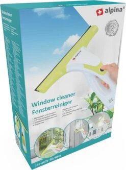 Alpina Elektrische Ramenwasser - Ruitenreiniger 635GR - Oplaadbare Raamtrekker - 3,7V Lithiumbatterij - Batterijduur 30 Minuten - 70ML Waterreservoir - Wit/Geel -Huishoudelijke Benodigdheden 889x1200